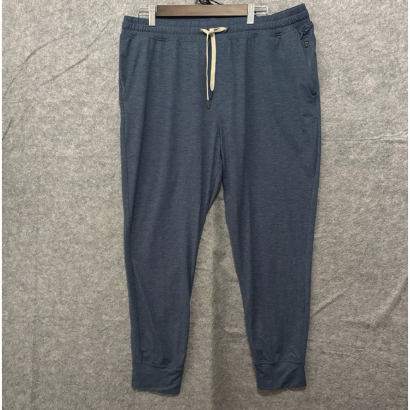 Right of Way Jogger Pants Mens XL Blue Zip Pockets Drawstring Stretch Athleisure - Picture 1 of 7